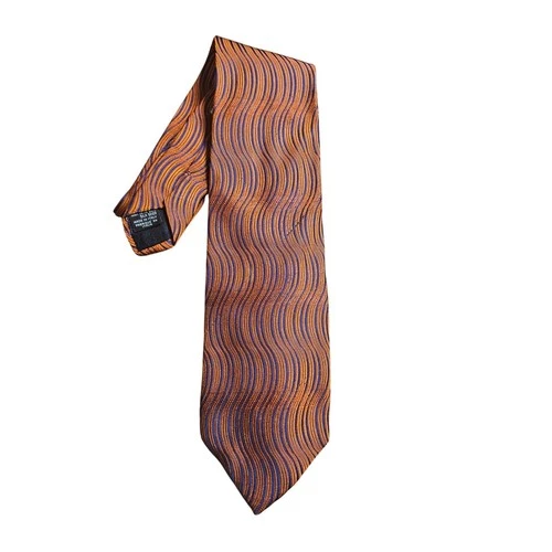 Dolce & Gabbana Mens Silk Tie Jacquard Wavy Stripe Made in Italy Designer Luxury - product listing photo