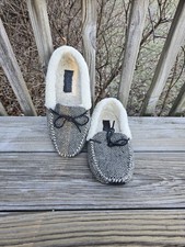 Polo Ralph Lauren Herringbone Yarmond Slippers Shearing Leather Men's Sz 8