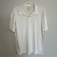 True Classic White Polo Short Sleeve Basic Shirt Cotton Blend Men s Size XL
