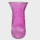 Rare Fenton? Cranberry Glass Vase Early 1900s Impressed Acorn On Base 10"