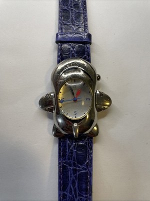 Aero Time Series Silver Airplane Shaped Compass Watch