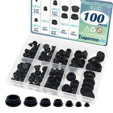 100pcs 7 Sizes Rubber Hole Plugs Assorted For Round Holes 15 14 516 38...
