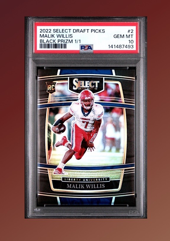 Malik Willis Panini Select Draft Picks #2 Black Prizm 1/1