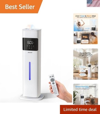 Warm & Cool Mist Humidifiers for Bedroom, Top-Fill Humidifier Large Room with...