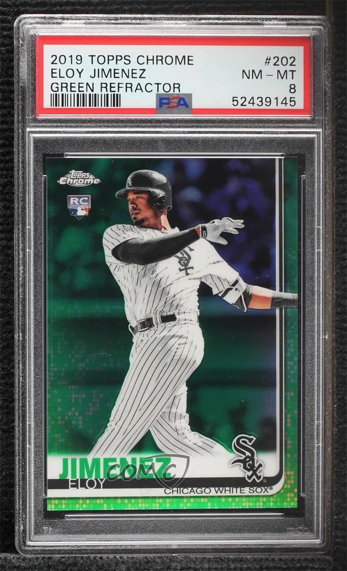 2019 Topps Chrome Green Refractor 48/99 Eloy Jimenez #202 PSA 8 Rookie RC 09an