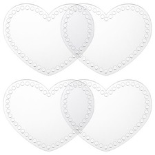 6 x 5 Inch 4 Pcs Crochet Basket Bottoms Heart Acrylic Base for Crochet