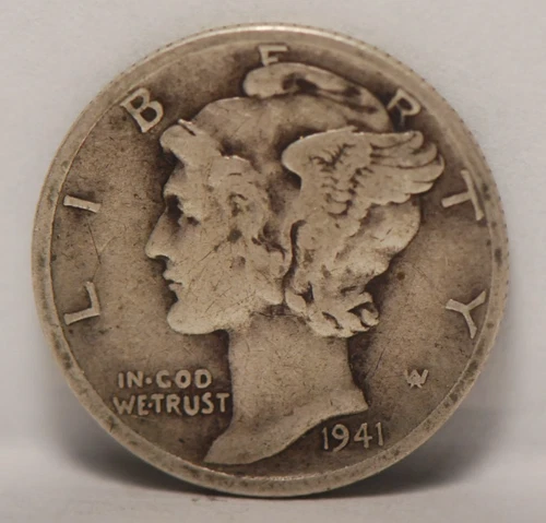 USA, 1941-D Mercury Dime, silver, .0723oz, Fine, NR, 2-1