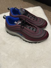 Nike Air Max 97 Striped Sneaker Burgundy Blue Lace Up Cushioned Low Top Men's