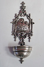 L68-ACQUASANTIERA ARGENTO-EX VOTO-SACRO CROCE RELIGIONE CHIESA MESSALE PREGHIERA