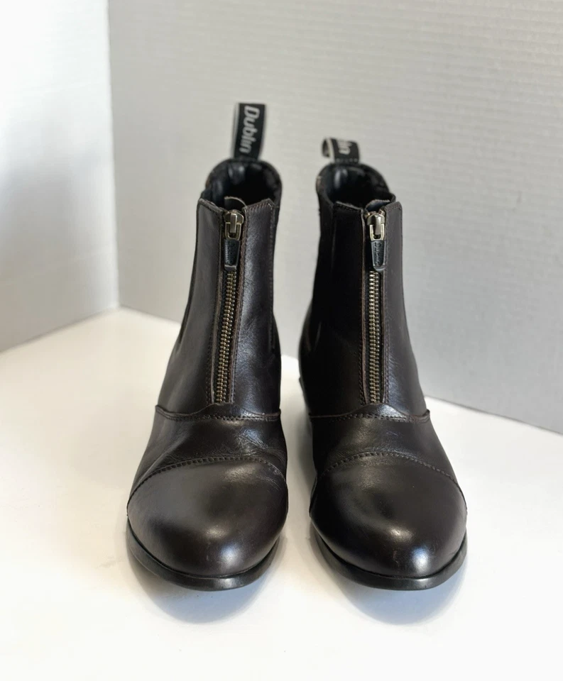 Дублин женщин коричневый кожаный спереди молнии паддок езды ботинки Equestrian обувь Sz 8 - Изображение 4 из 4