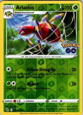 Ariados 007/078 Uncommon Pokemon GO Pokemon Reverse Holo NM