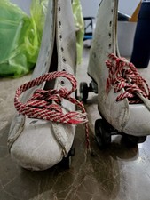 Vintage 1960  s Official Roller Skates Leather Metal Wheels Womens. Original.