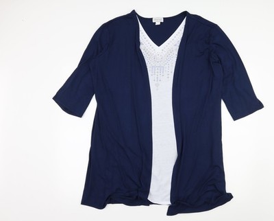 Gabrielle Vicenza Damen blau Jersey A-Linie Größe 16 - Lagenlook