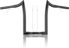MoKitDora 14" Rise Ape Hangers 1.25" Fat 1" Clamp Handlebar Meathook Bars