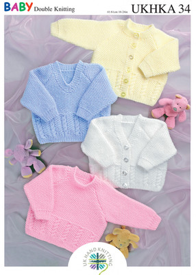 UKHKA 34 Doppelstrick Strickmuster - Baby Strickjacken und Pullover