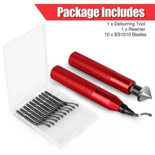 Deburring Tool Countersink Hand Reamer with 10PC Extra Blades Kit for Metal Work