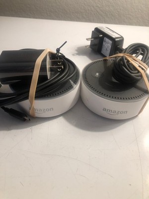 LOT of (2) Amazon Echo Dot 2nd Gen RS03QR White Wi-Fi Bluetooth  Smart Speaker
