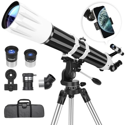 Telescope, 90mm Aperture 900mm Astronomical Refractor Telescope for Adults High