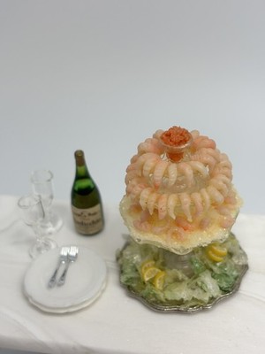 1:12 Dollhouse Scale Anne Caesar Handmade Shrimp Cocktail Appetizer ~ Vintage