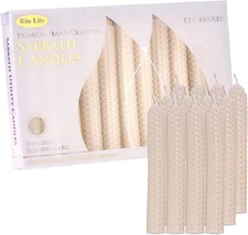 Shabbat Candles by Rite Lite - 12 Pieces - Premium White 