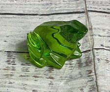 Baccarat France Glass Frog Figurine Green