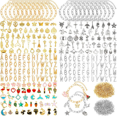 674 Pieces Charm Bracelet Making Kit, Including Paperclip Chain Bracelets, Charm