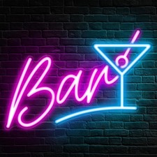 Bar Signs For Home Sign With Dimmer Switch Usb Powered Bar Led Sign For Wall