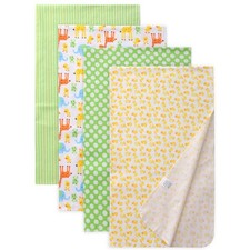 Cotton Flannel Receiving Blankets 4 Pcs, Baby Swaddle Blankets, Infant Flanne...