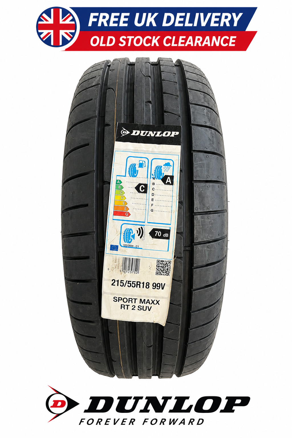 215/55R18 Dunlop Sport Maxx RT2 SUV 99V XL 215 55 18 2155518 Old stock 2019
