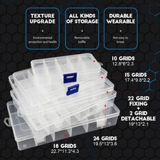 Plastic box 10-24 grids Jewelry box organizer Eco-Friendly PP transparent