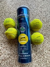4x Genuine Slazenger WIMBLEDON Tennis Balls Tennis Balls with Tube