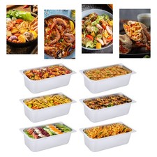 6 Pack 1/3 Size 4" Deep Stainless Steel Steam Table Pans Hotel Food Prep Silver