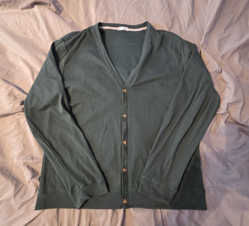 Men's Cardigan Green Casual Slim Fit V-Neck Basic Long Sleeve Button Down
