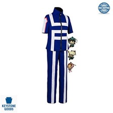 Anime Cosplay Costume Halloween Men Women Adult Short Sleeve Top Pants Keychain