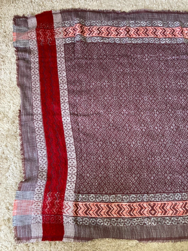 Stylish Dekorativ Damen XXL Strick Woll Schal Tuch ROT Töne extrem Weich Viskose - Bild 3 von 4