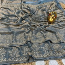 Beautiful Silk Saree Women's Wedding Party Wear Sari Indian Wear Outfit