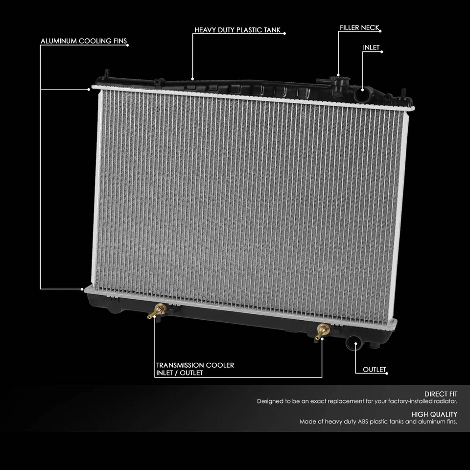 Fit 96-00 Infiniti QX4/Nissan Pathfinder AT OE Style Aluminum Radiator DPI 2055 - Image 2 of 4