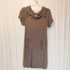 Avalin Gray Soft Short Sleeve Sweater Dress with Pockets Size Small