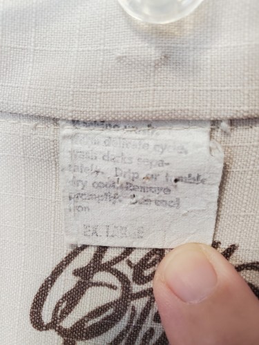 Beau Tiki Iolani Hawaii Vintage Tan Lace Detail Hawaiian Button-Up Shirt Size XL - Picture 5 of 10