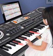 61Keys Electric Piano With Microphone Digital Music Electronic Keyboard Kid Gift