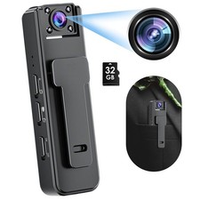 1080P HD Mini Body Camera Video Recorder Night Vision Pocket Cam with 32GB Card