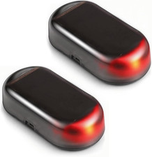 Car Solar Power Simulated Dummy Alarm, 2Pack Warning Anti-Theft LED Flashing Sec