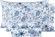 Queen Size Sheets Set - 4 Piece Soft Breathable Microfiber Bed Sheet Set - Blue
