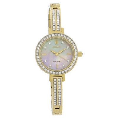 Citizen Eco-Drive Silhouette Crystal Women's Gold PVD Stainless Watch EM0862-56D