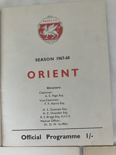 7 LEYTON ORIENT PROGRAMMES FROM 1967-68 ~ ALL LISTED BELOW - Picture 4 of 8