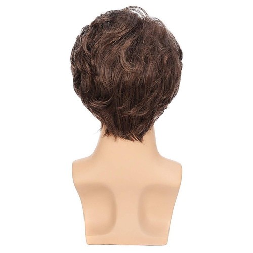 Brown Synthetic Curly Wigs Side Part Fashion Male Wig Halloween - Picture 9 of 12