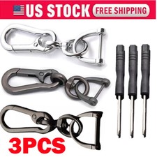 3PC Keychain Clip Bag Belt Key Ring Clips Keyring Chain Fob D-Ring Holders US
