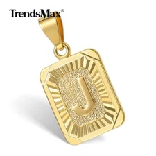 14K Gold Filled Initial Letter A-Z Pendant Charm (Rectangle Pendant Charm Only)