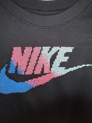 nike cropped sweatshirt in black all over logo print