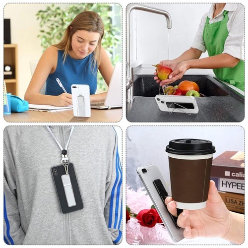 Anti-lost Band Phone Kickstand Strap Metal Cellphone Stand - Afbeelding 4 van 18